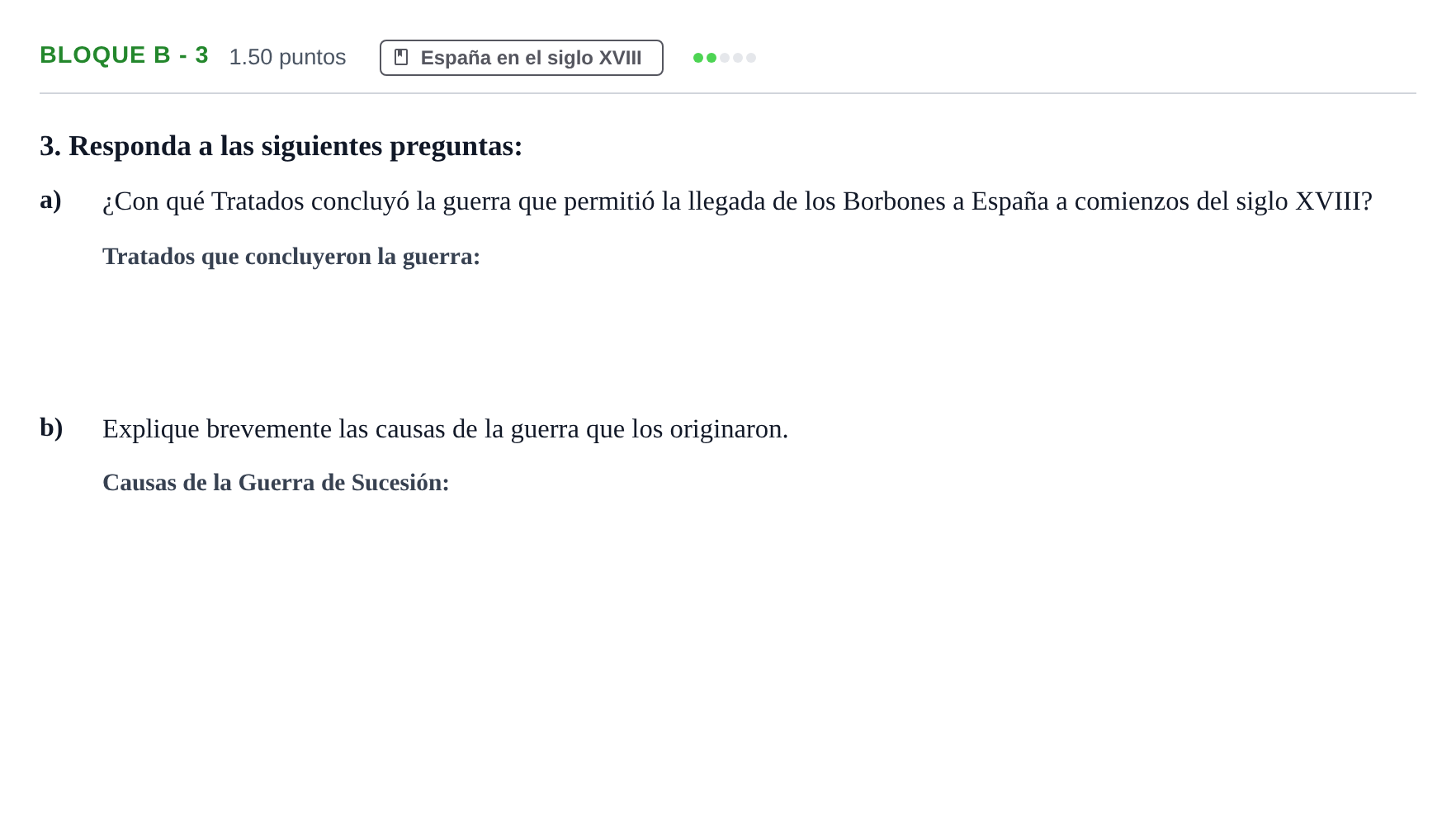 Enunciado: Bloque B - 3 · Historia de España PAU Andalucía Ordinaria Titular 2024