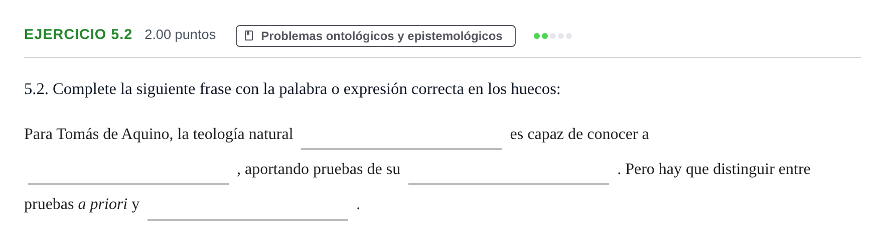 Enunciado: Ejercicio 5.2 · Historia de la Filosofía PAU Andalucía Extraordinaria Suplente 2024