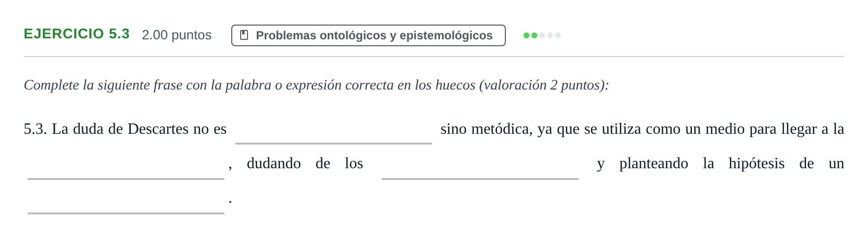 Enunciado: Ejercicio 5.3 · Historia de la Filosofía PAU Andalucía Ordinaria Reserva 2024