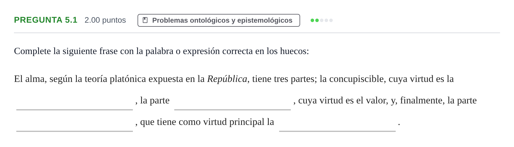 Enunciado: Pregunta 5.1 · Historia de la Filosofía PAU Andalucía Ordinaria Suplente 2024