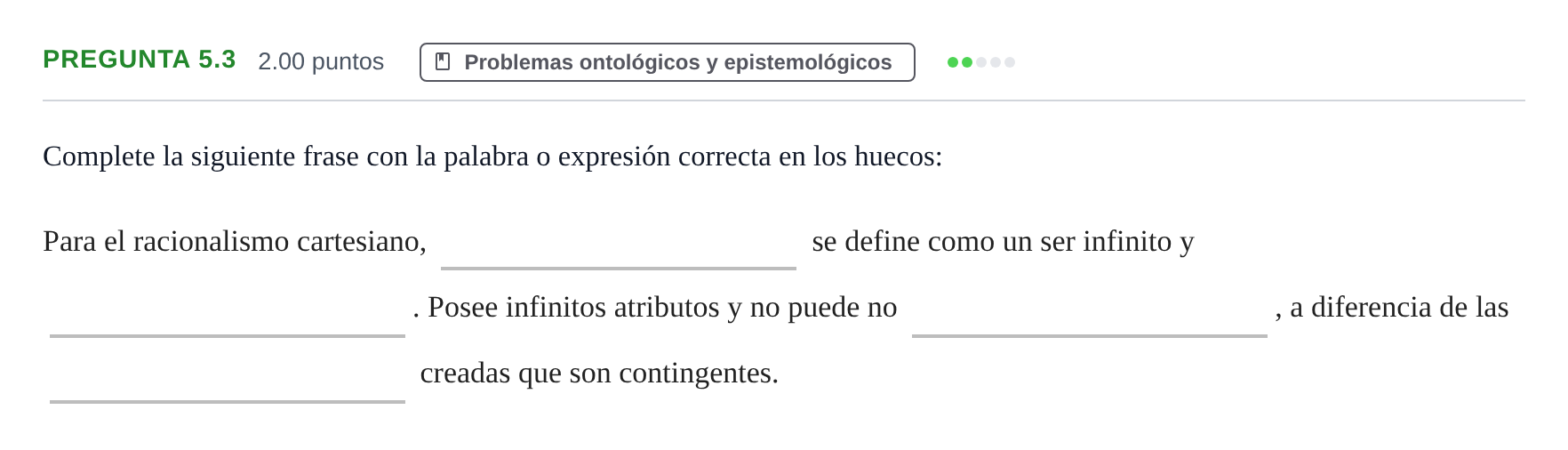Enunciado: Pregunta 5.3 · Historia de la Filosofía PAU Andalucía Ordinaria Suplente 2024