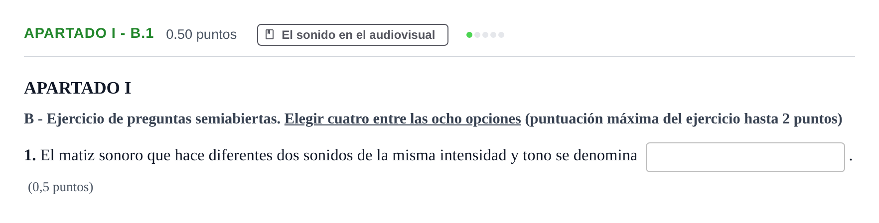 Enunciado: Apartado I - B.1 · Cultura Audiovisual II PAU Castilla-La Mancha Ordinaria 2021