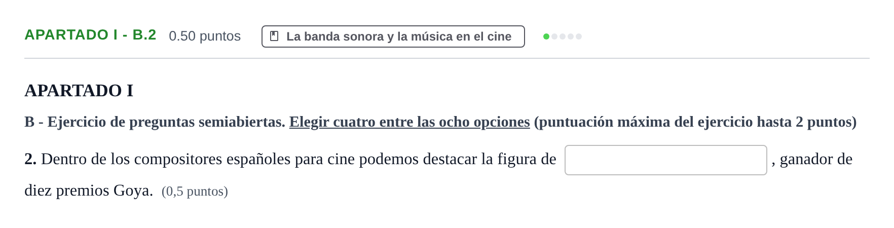 Enunciado: Apartado I - B.2 · Cultura Audiovisual II PAU Castilla-La Mancha Ordinaria 2021
