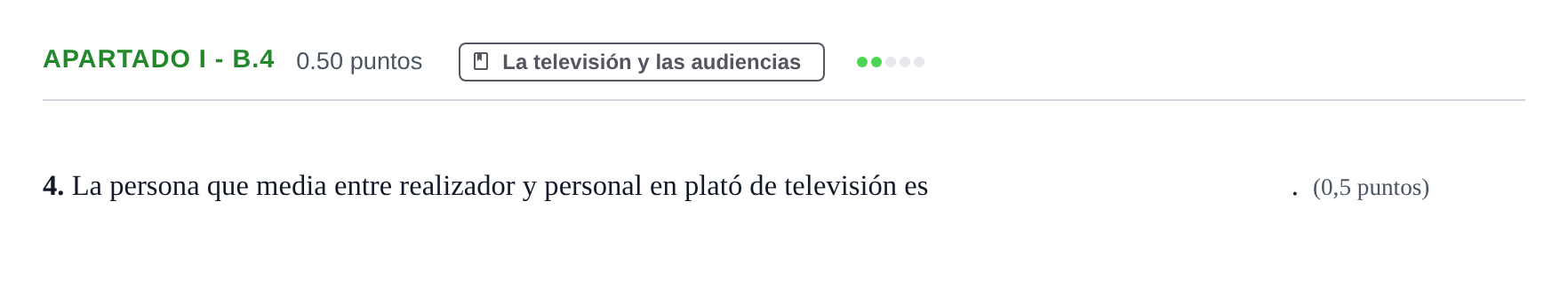 Enunciado: Apartado I - B.4 · Cultura Audiovisual II PAU Castilla-La Mancha Ordinaria 2021