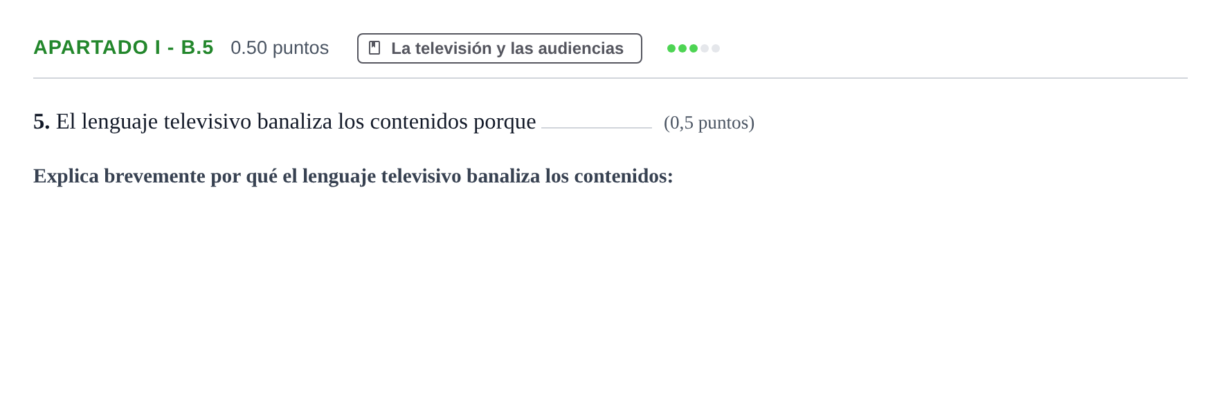 Enunciado: Apartado I - B.5 · Cultura Audiovisual II PAU Castilla-La Mancha Ordinaria 2021