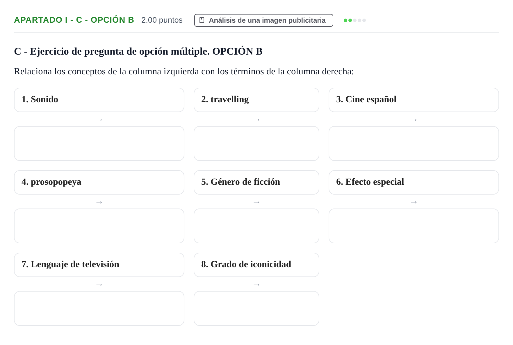 Enunciado: Apartado I - C - Opción B · Cultura Audiovisual II PAU Castilla-La Mancha Ordinaria 2021