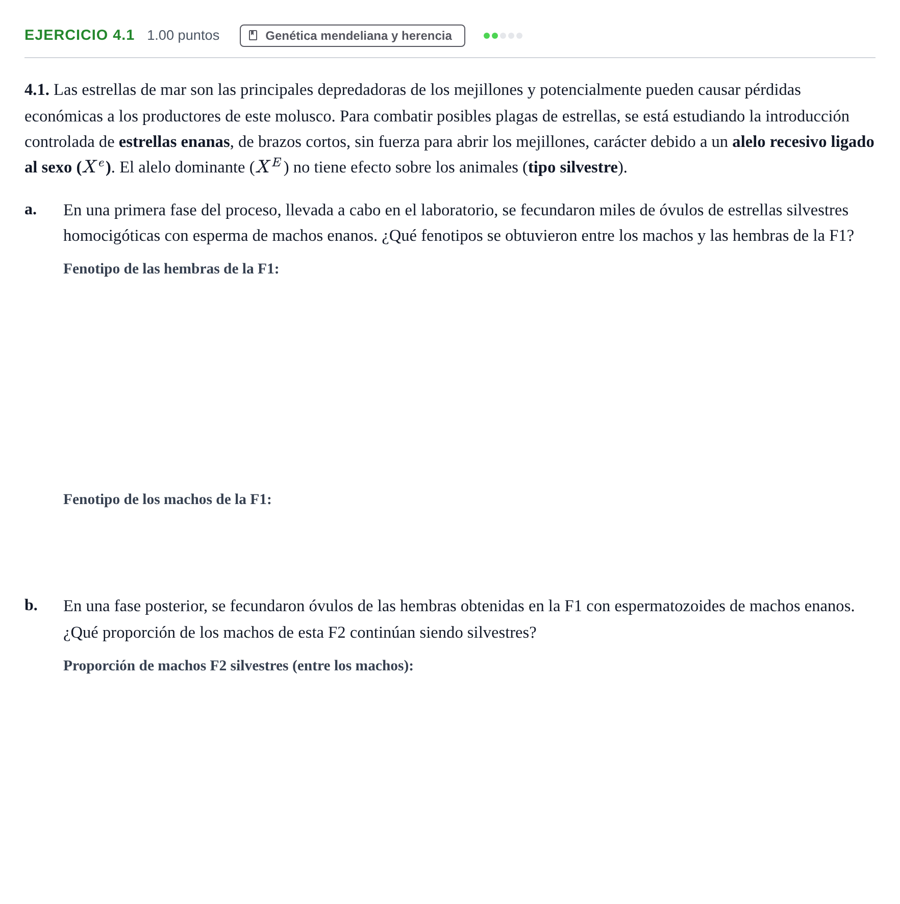 Enunciado: Ejercicio 4.1 · Biología PAU Castilla-La Mancha Ordinaria 2021
