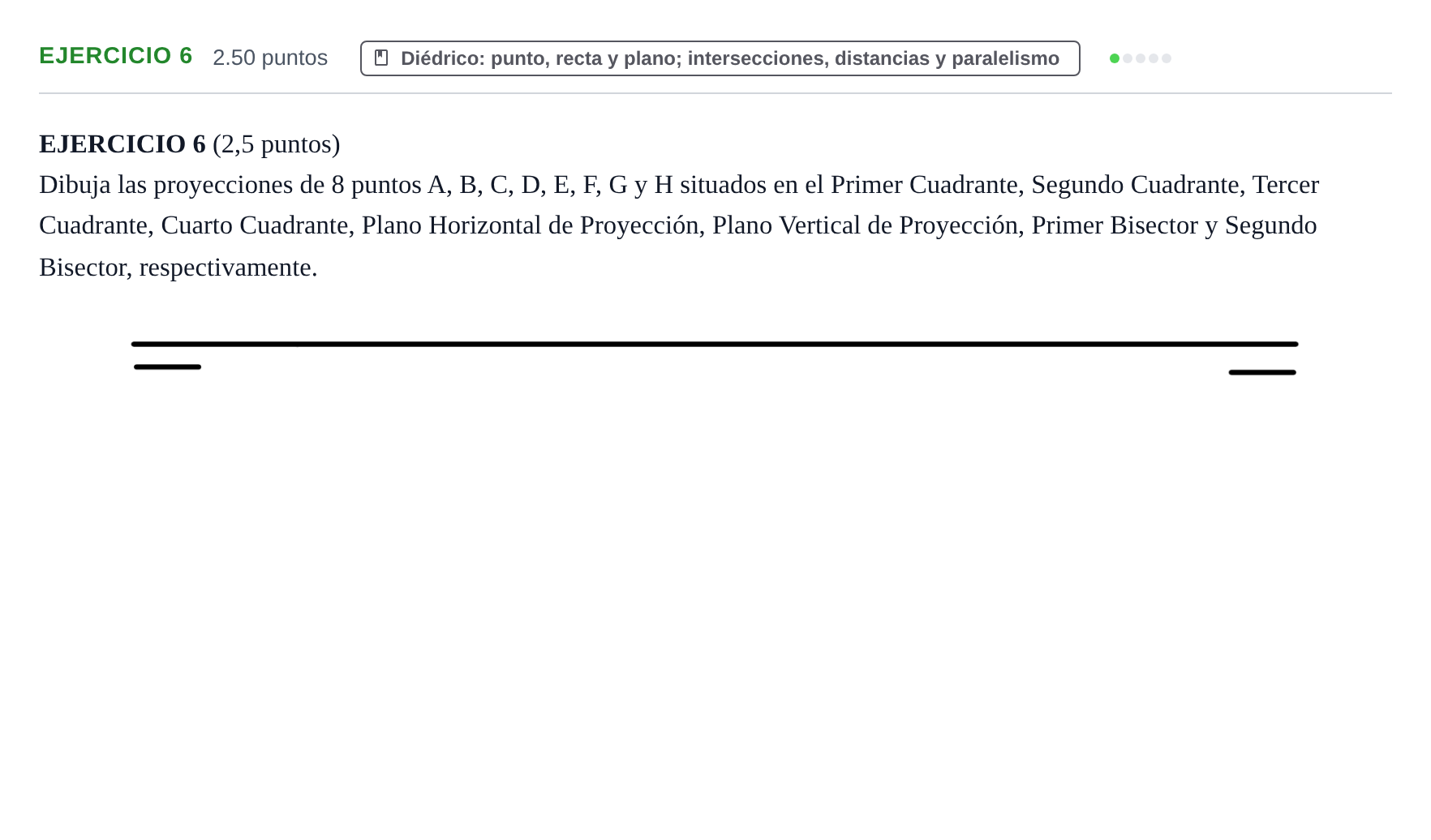 Enunciado: EJERCICIO 6 · Dibujo técnico II PAU Castilla-La Mancha Extraordinaria 2021