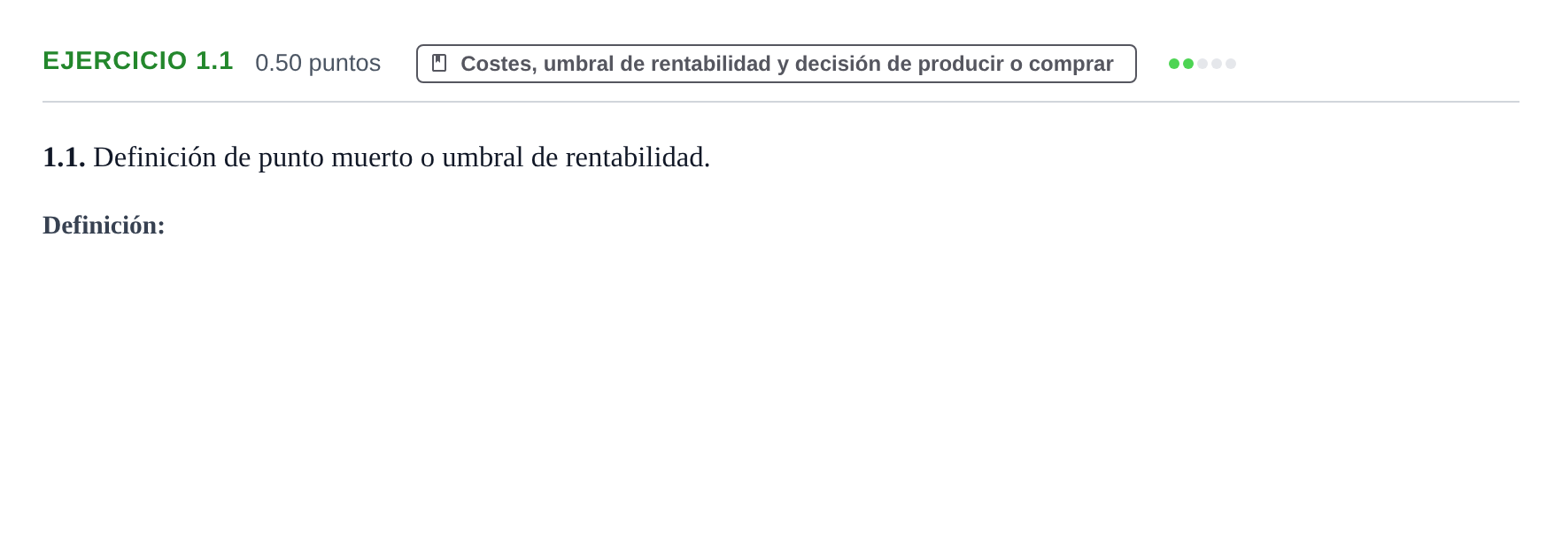Enunciado: Ejercicio 1.1 · Empresa y Diseño de Modelos de Negocio PAU Castilla-La Mancha Extraordinaria 2021