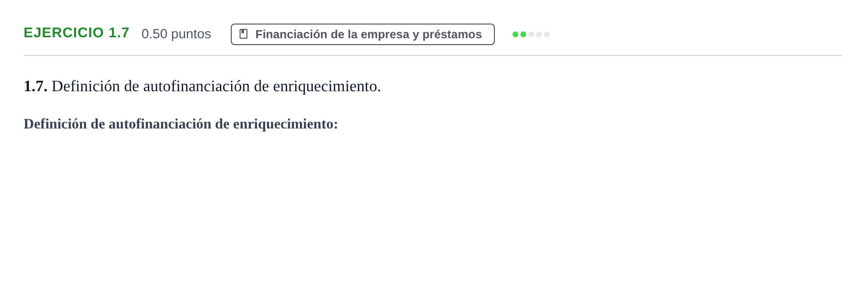 Enunciado: Ejercicio 1.7 · Empresa y Diseño de Modelos de Negocio PAU Castilla-La Mancha Extraordinaria 2021