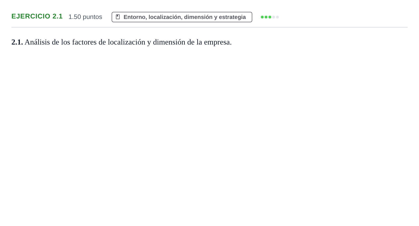 Enunciado: Ejercicio 2.1 · Empresa y Diseño de Modelos de Negocio PAU Castilla-La Mancha Extraordinaria 2021