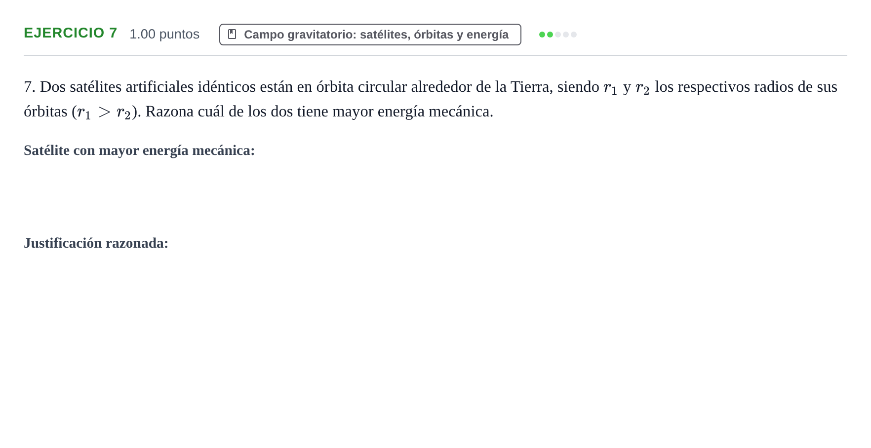Enunciado: Problema 7 · Física PAU Castilla-La Mancha Extraordinaria 2021