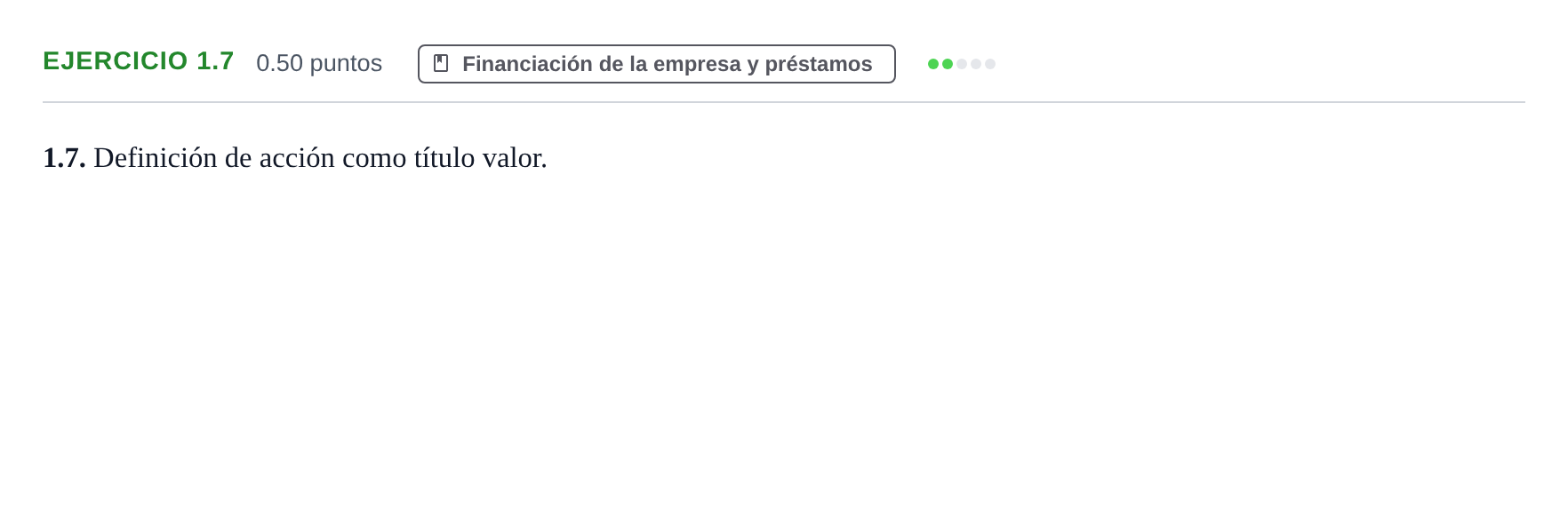 Enunciado: Ejercicio 1.7 · Empresa y Diseño de Modelos de Negocio PAU Castilla-La Mancha Ordinaria 2021