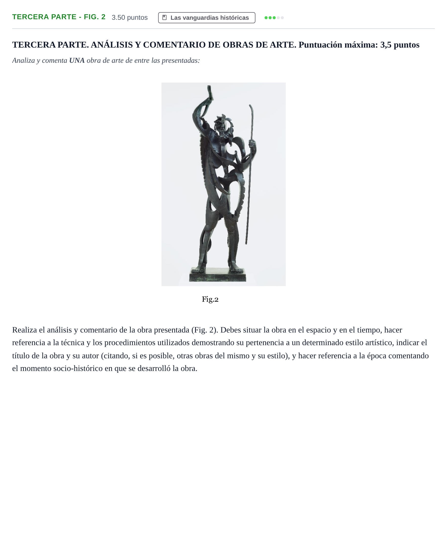 Enunciado: Ejercicio Tercera parte - Fig. 2 · Fundamentos Artísticos PAU Castilla-La Mancha Extraordinaria (Fundamentos del Arte II) 2021