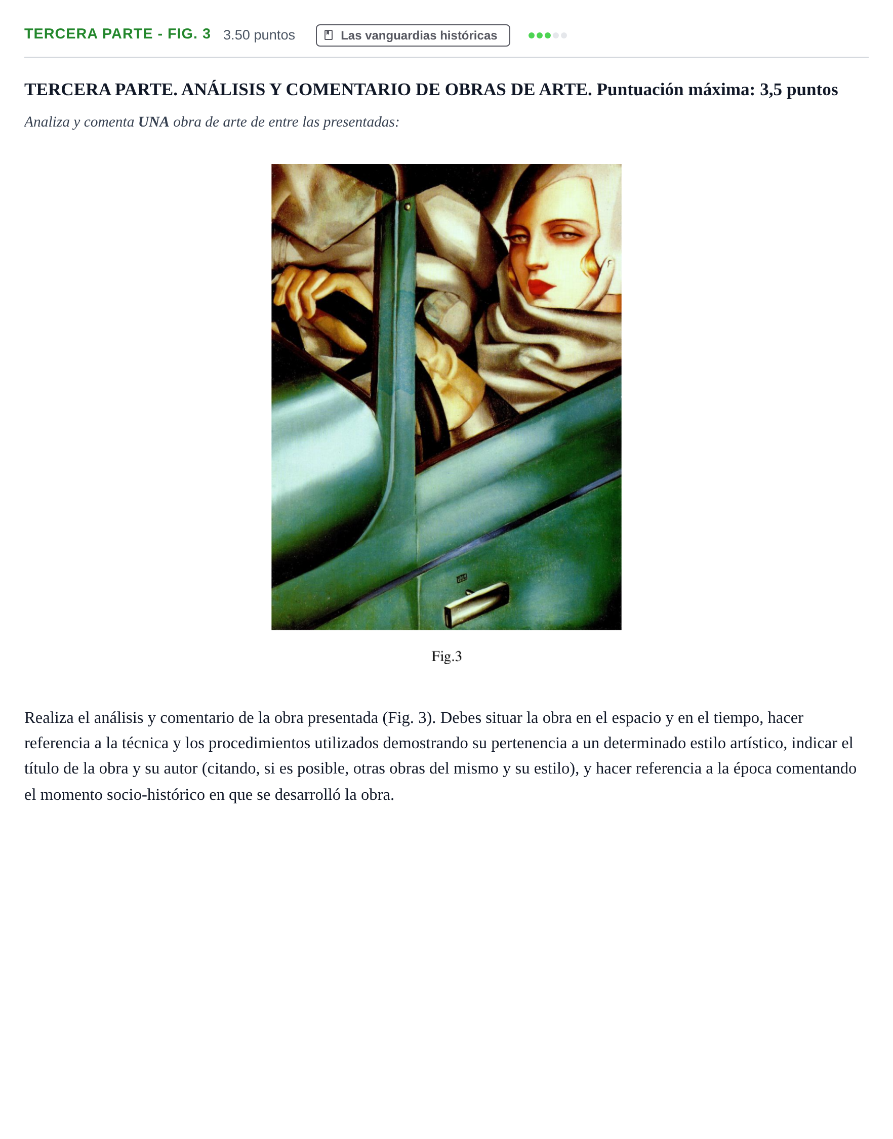 Enunciado: Ejercicio Tercera parte - Fig. 3 · Fundamentos Artísticos PAU Castilla-La Mancha Extraordinaria (Fundamentos del Arte II) 2021