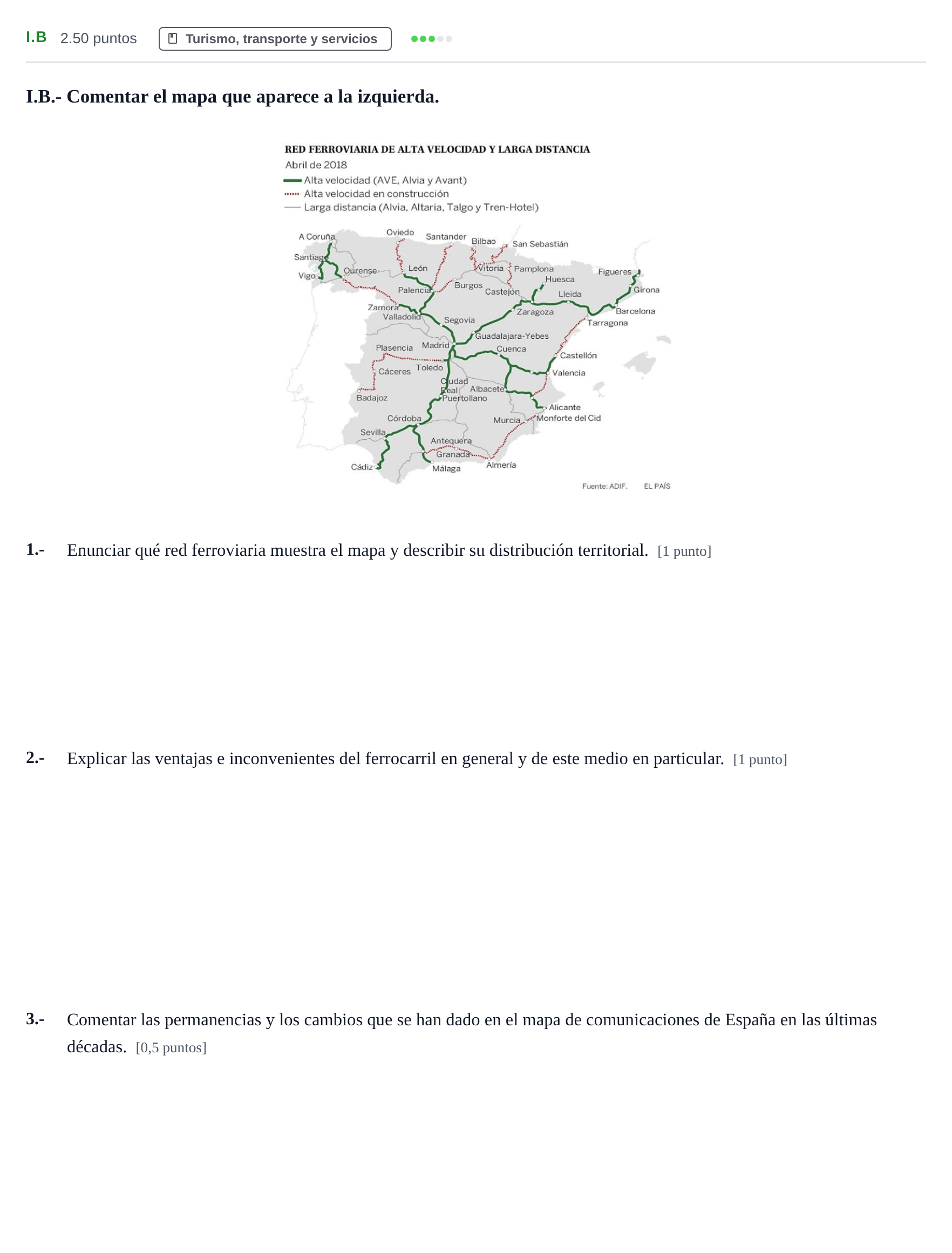 Enunciado: Ejercicio I.B · Geografía PAU Castilla-La Mancha Extraordinaria 2021