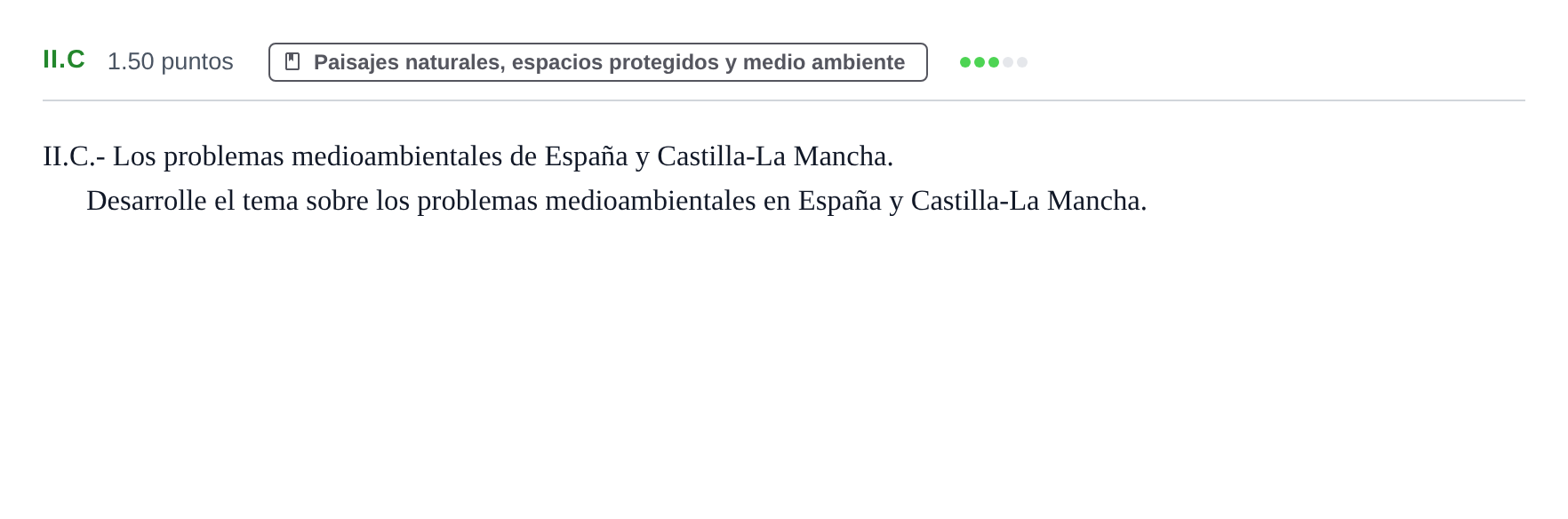 Enunciado: Ejercicio II.C · Geografía PAU Castilla-La Mancha Extraordinaria 2021