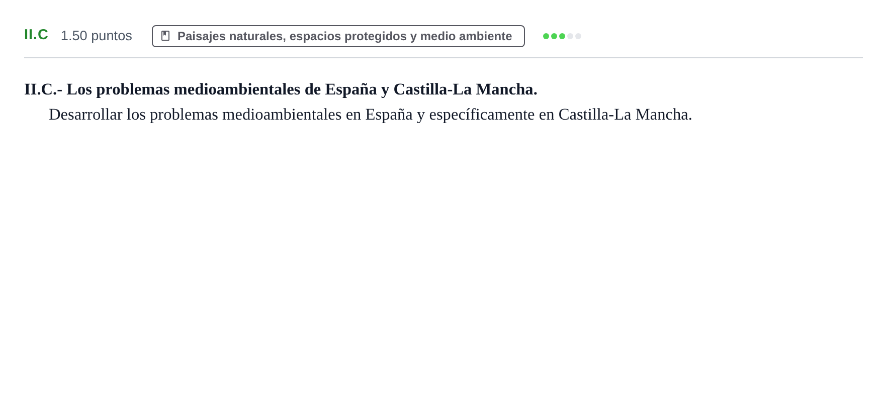 Enunciado: Ejercicio II.C · Geografía PAU Castilla-La Mancha Ordinaria 2021
