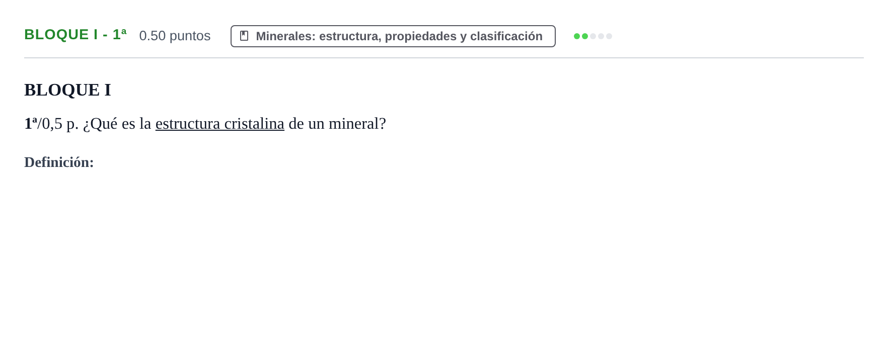 Enunciado: Bloque I - 1ª · Geología y Ciencias Ambientales PAU Castilla-La Mancha Extraordinaria 2021