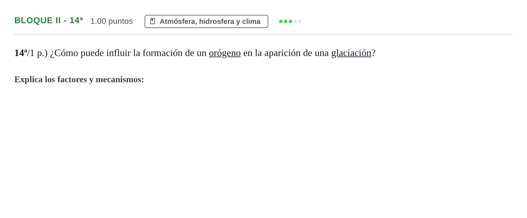 Enunciado: Bloque II - 14ª · Geología y Ciencias Ambientales PAU Castilla-La Mancha Extraordinaria 2021