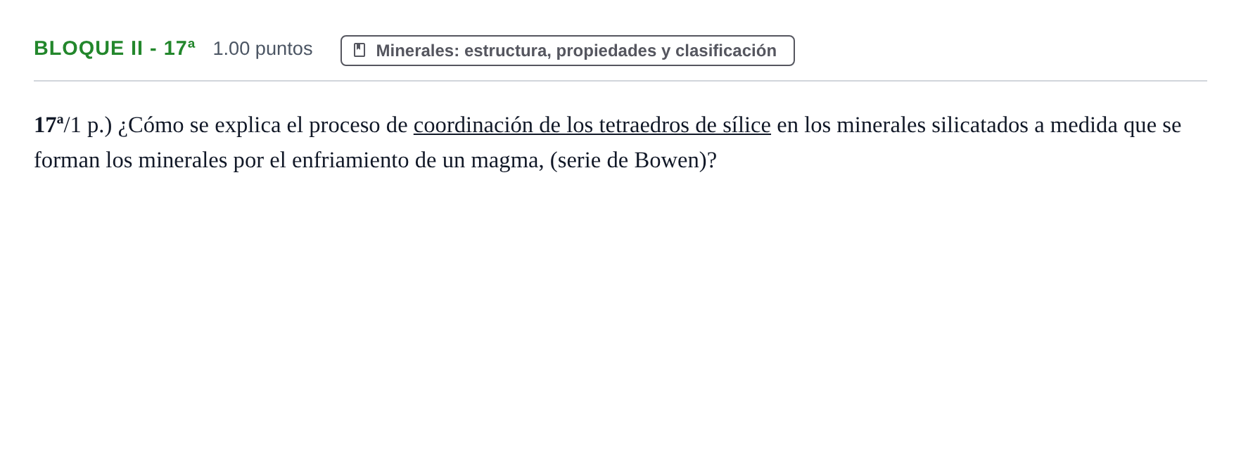 Enunciado: Bloque II - 17ª · Geología y Ciencias Ambientales PAU Castilla-La Mancha Extraordinaria 2021