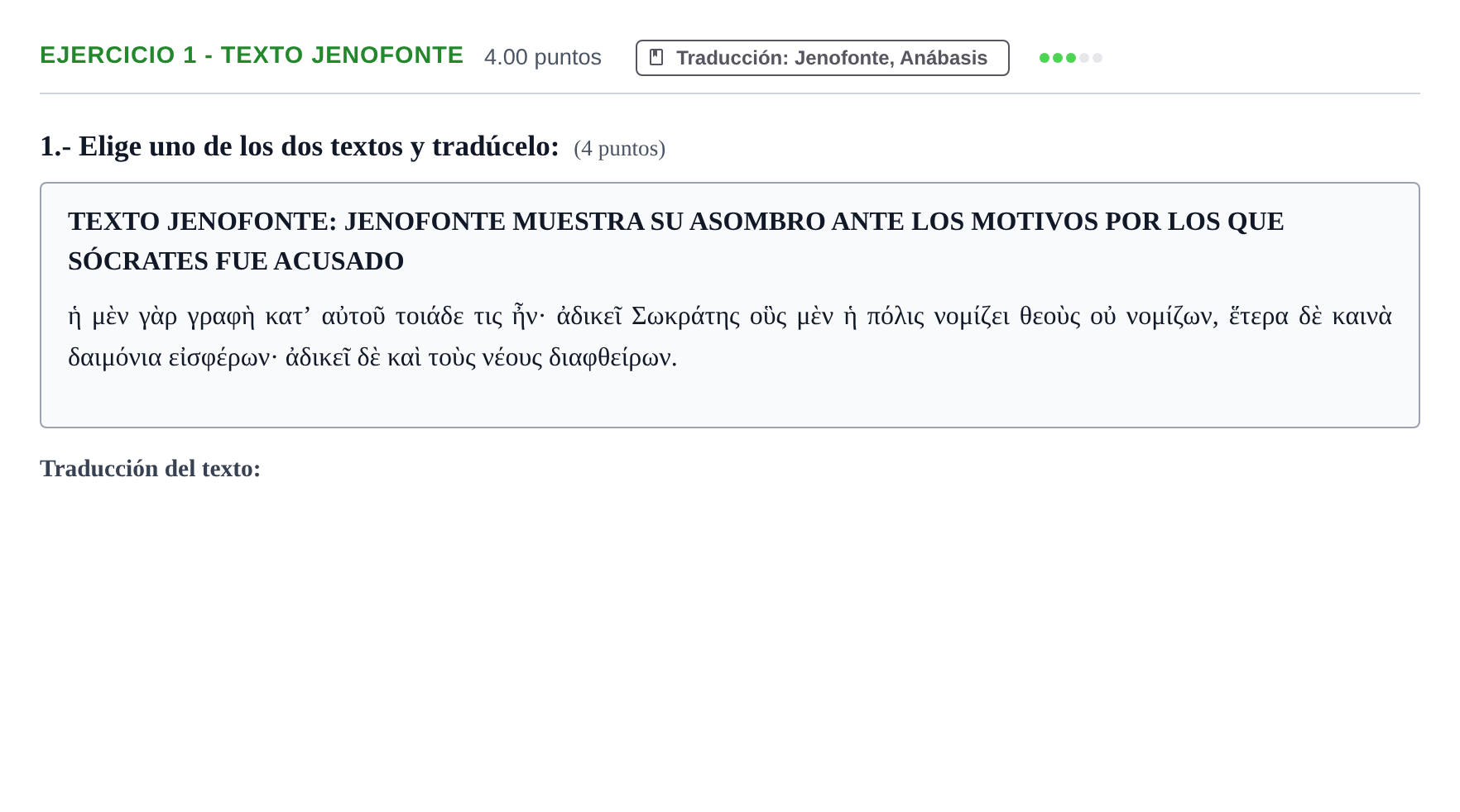Enunciado: Ejercicio 1 - Texto Jenofonte · Griego II PAU Castilla-La Mancha Extraordinaria 2021