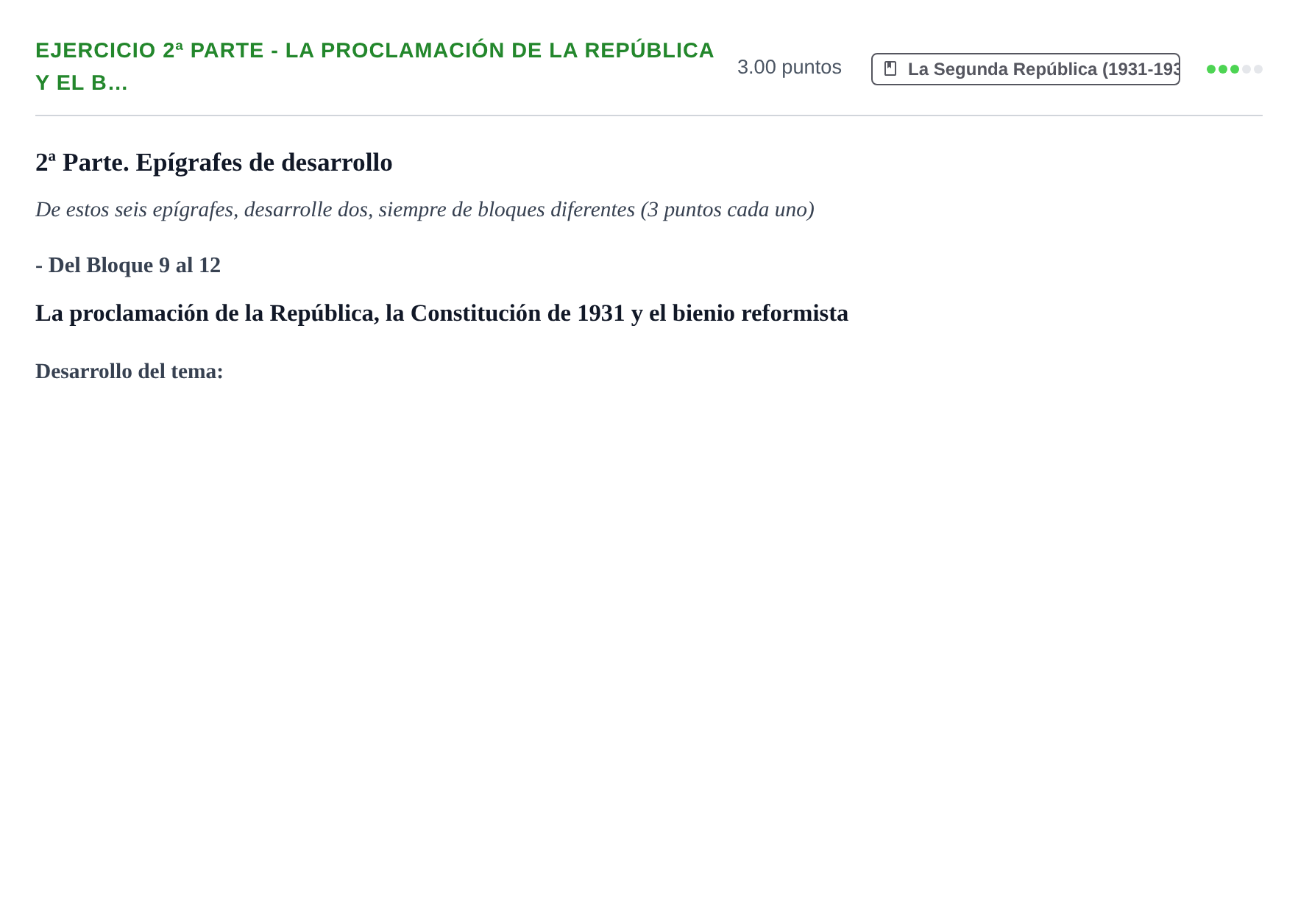Enunciado: Ejercicio 2ª Parte - La proclamación de la República y el b… · Historia de España PAU Castilla-La Mancha Ordinaria (Ciencias) 2021