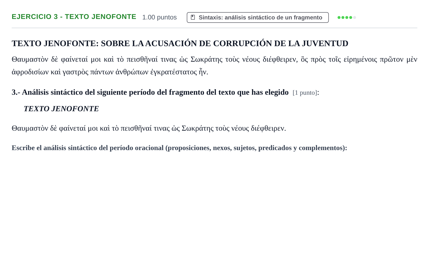 Enunciado: Ejercicio 3 - Texto Jenofonte · Griego II PAU Castilla-La Mancha Ordinaria 2021