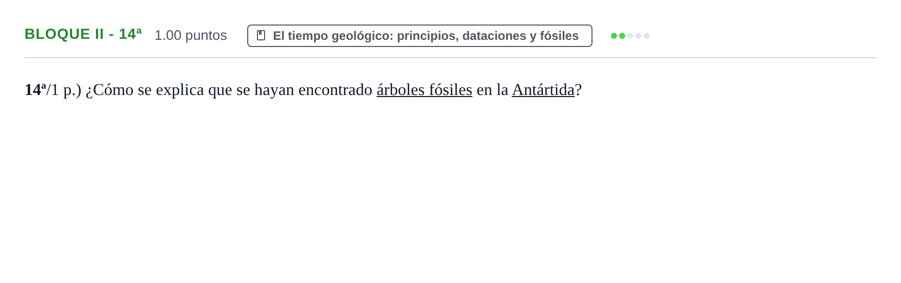 Enunciado: Bloque II - 14ª · Geología y Ciencias Ambientales PAU Castilla-La Mancha Ordinaria 2021