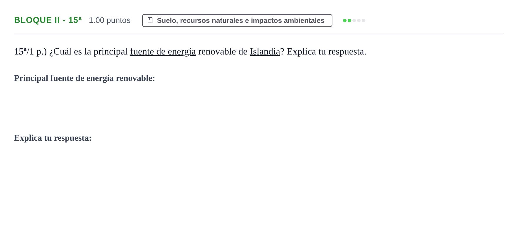 Enunciado: Bloque II - 15ª · Geología y Ciencias Ambientales PAU Castilla-La Mancha Ordinaria 2021