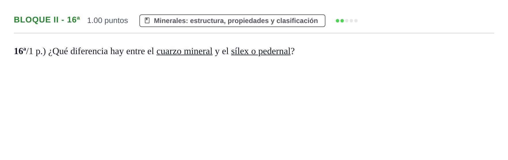 Enunciado: Bloque II - 16ª · Geología y Ciencias Ambientales PAU Castilla-La Mancha Ordinaria 2021