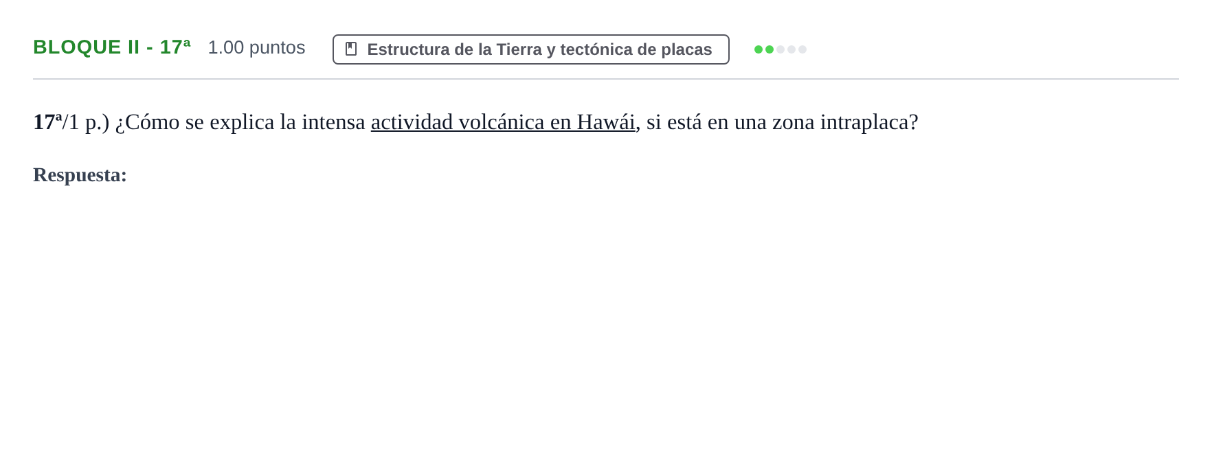 Enunciado: Bloque II - 17ª · Geología y Ciencias Ambientales PAU Castilla-La Mancha Ordinaria 2021