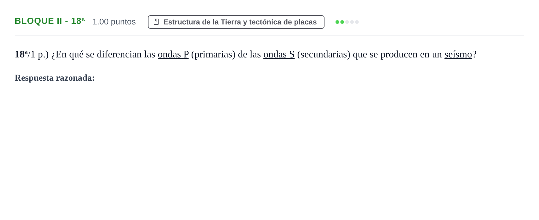 Enunciado: Bloque II - 18ª · Geología y Ciencias Ambientales PAU Castilla-La Mancha Ordinaria 2021