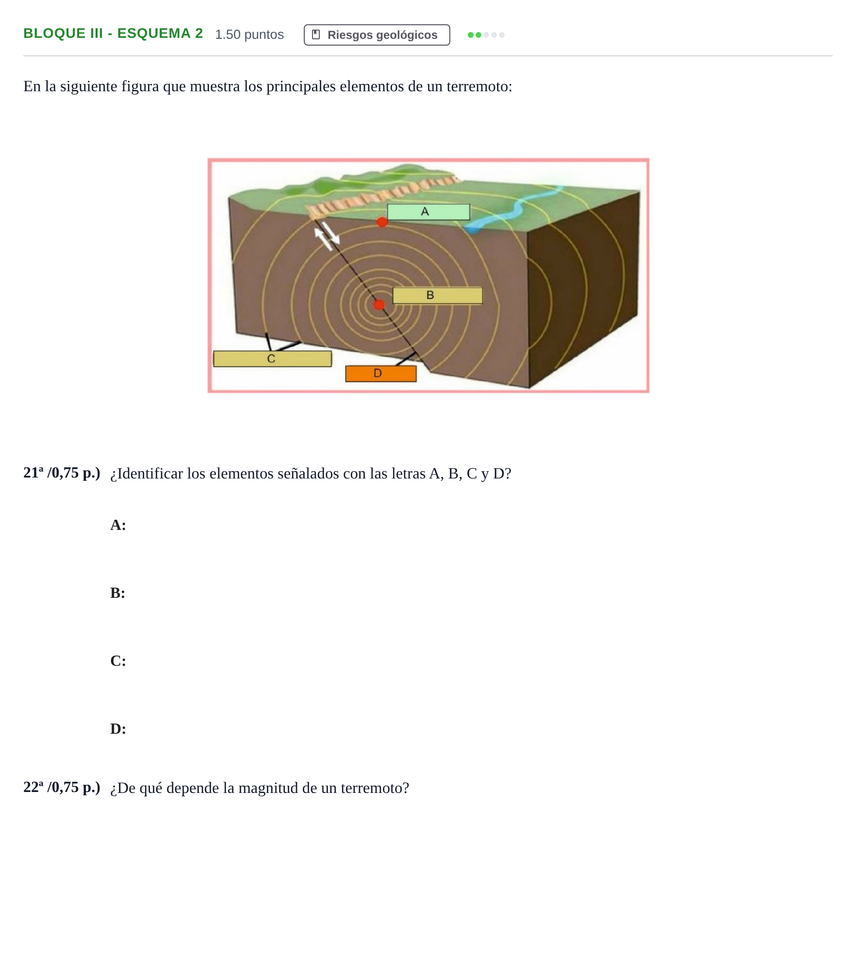 Enunciado: Bloque III - Esquema 2 · Geología y Ciencias Ambientales PAU Castilla-La Mancha Ordinaria 2021
