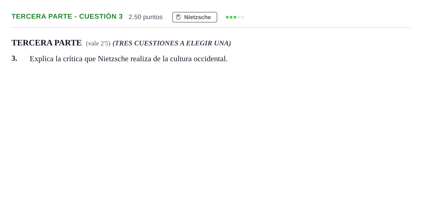 Enunciado: Ejercicio Tercera parte - Cuestión 3 · Historia de la Filosofía PAU Castilla-La Mancha Extraordinaria 2021