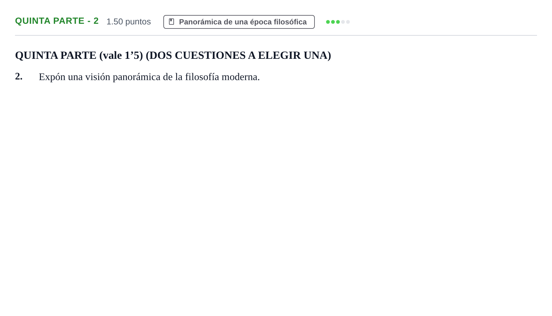 Enunciado: Ejercicio Quinta parte - 2 · Historia de la Filosofía PAU Castilla-La Mancha Ordinaria 2021