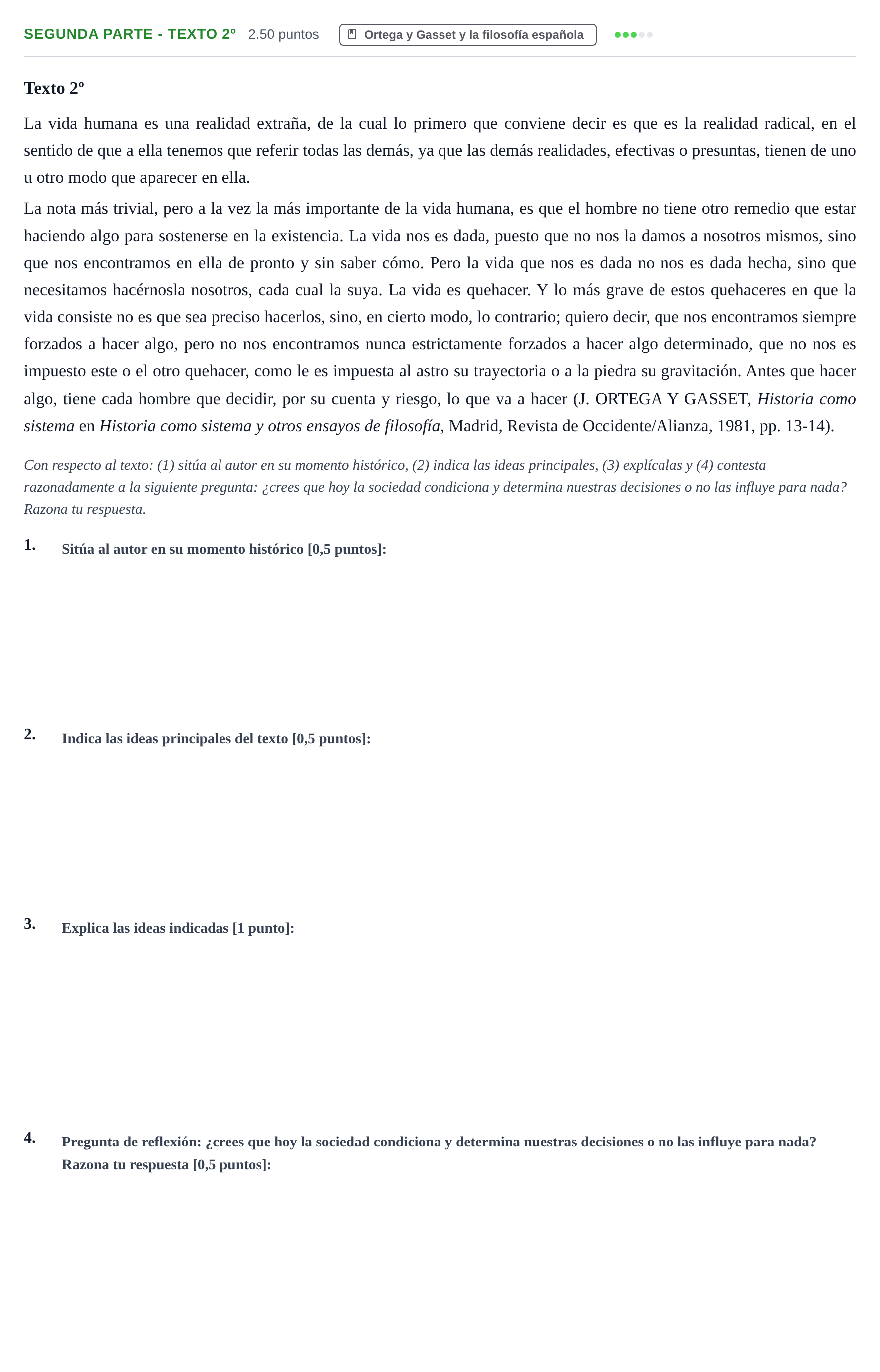 Enunciado: Ejercicio Segunda parte - Texto 2º · Historia de la Filosofía PAU Castilla-La Mancha Ordinaria 2021