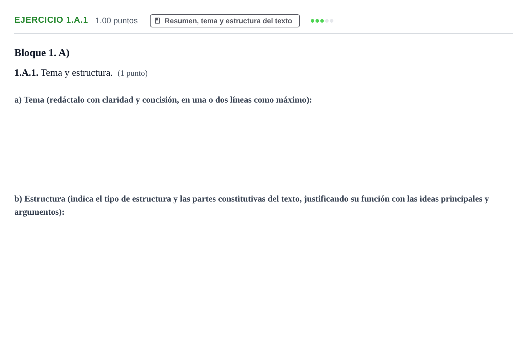 Enunciado: Ejercicio 1.A.1 · Lengua Castellana y Literatura II PAU Castilla-La Mancha Ordinaria (Ciencias) 2021