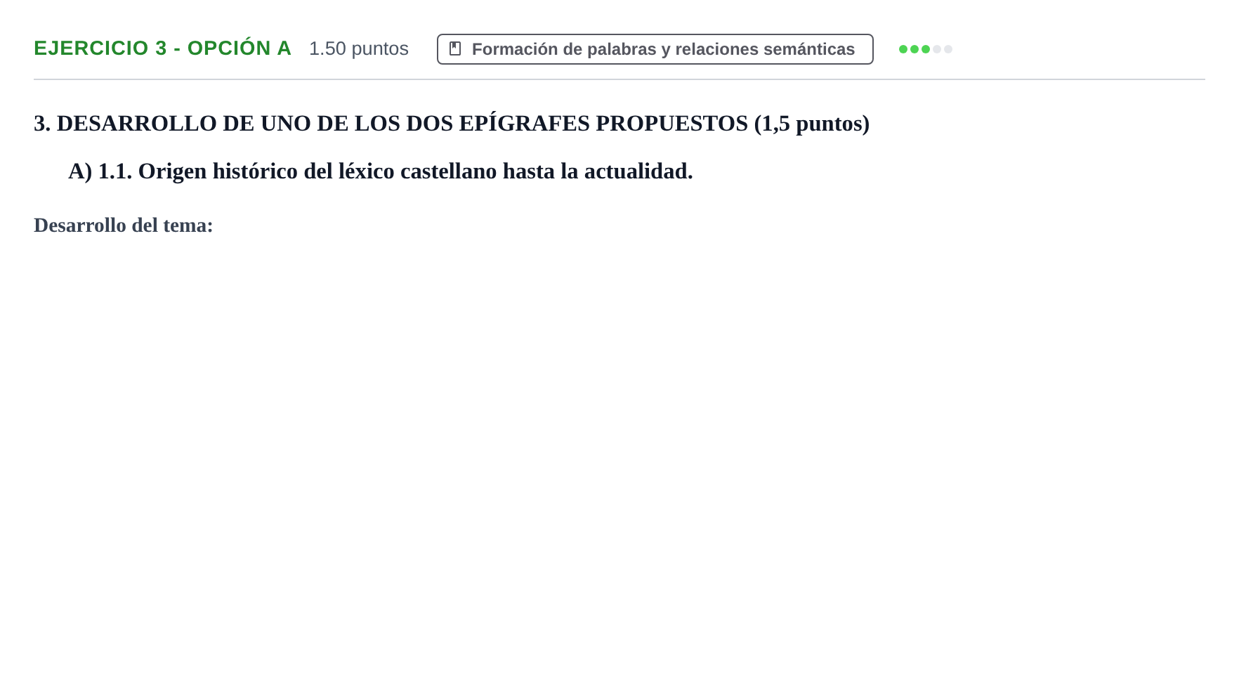 Enunciado: Ejercicio 3 - Opción A · Lengua Castellana y Literatura II PAU Castilla-La Mancha Ordinaria (Ciencias) 2021