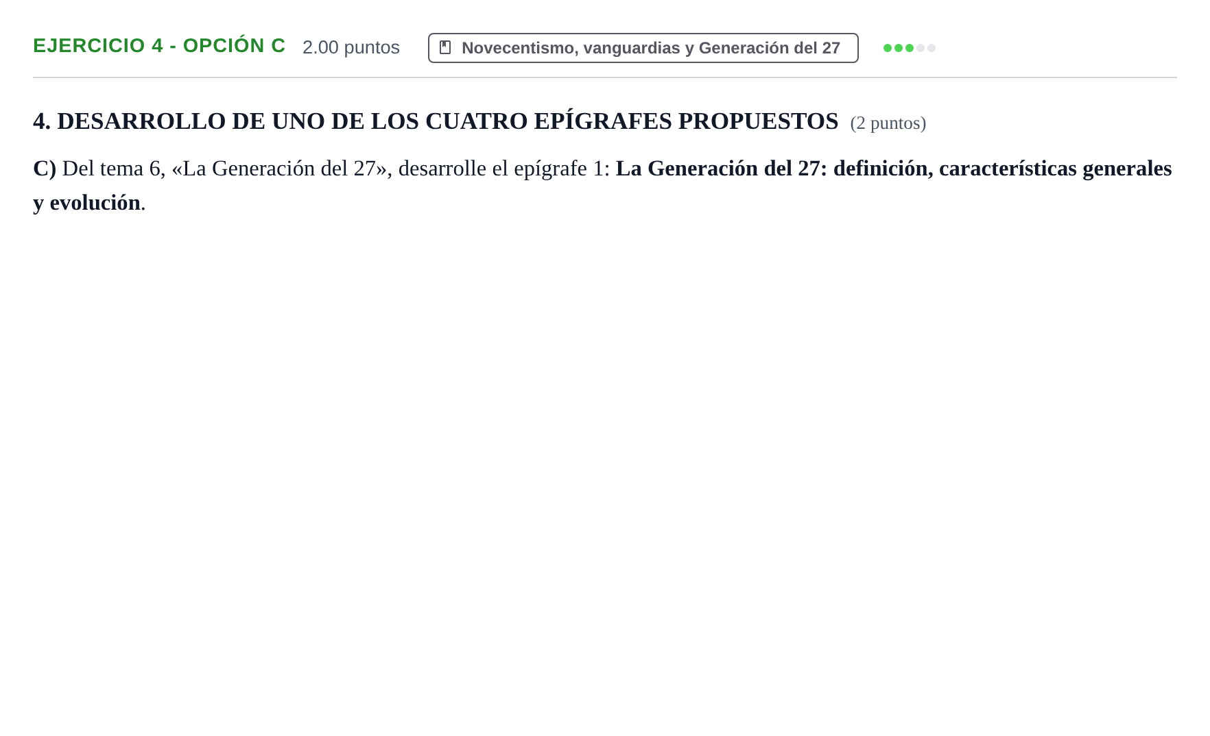 Enunciado: Ejercicio 4 - Opción C · Lengua Castellana y Literatura II PAU Castilla-La Mancha Ordinaria (Ciencias) 2021