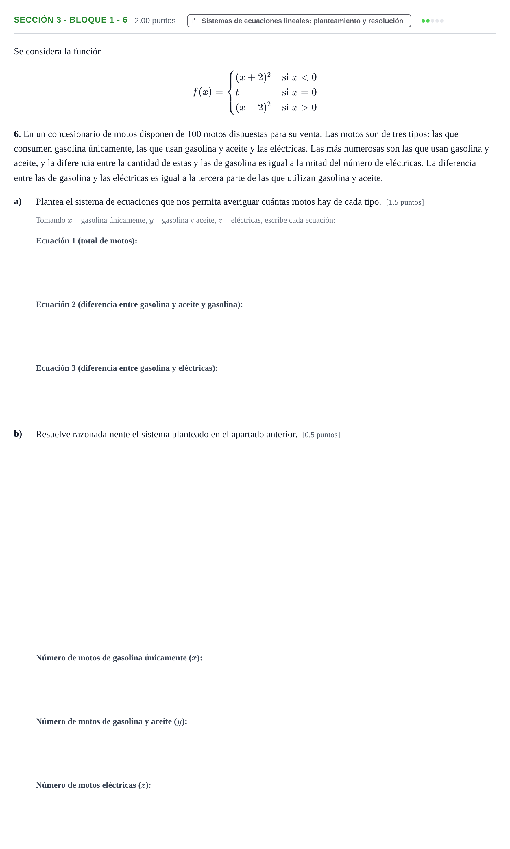 Enunciado: Ejercicio Sección 3 - Bloque 1 - 6 · Matemáticas aplicadas a las Ciencias Sociales II PAU Castilla-La Mancha Extraordinaria 2021
