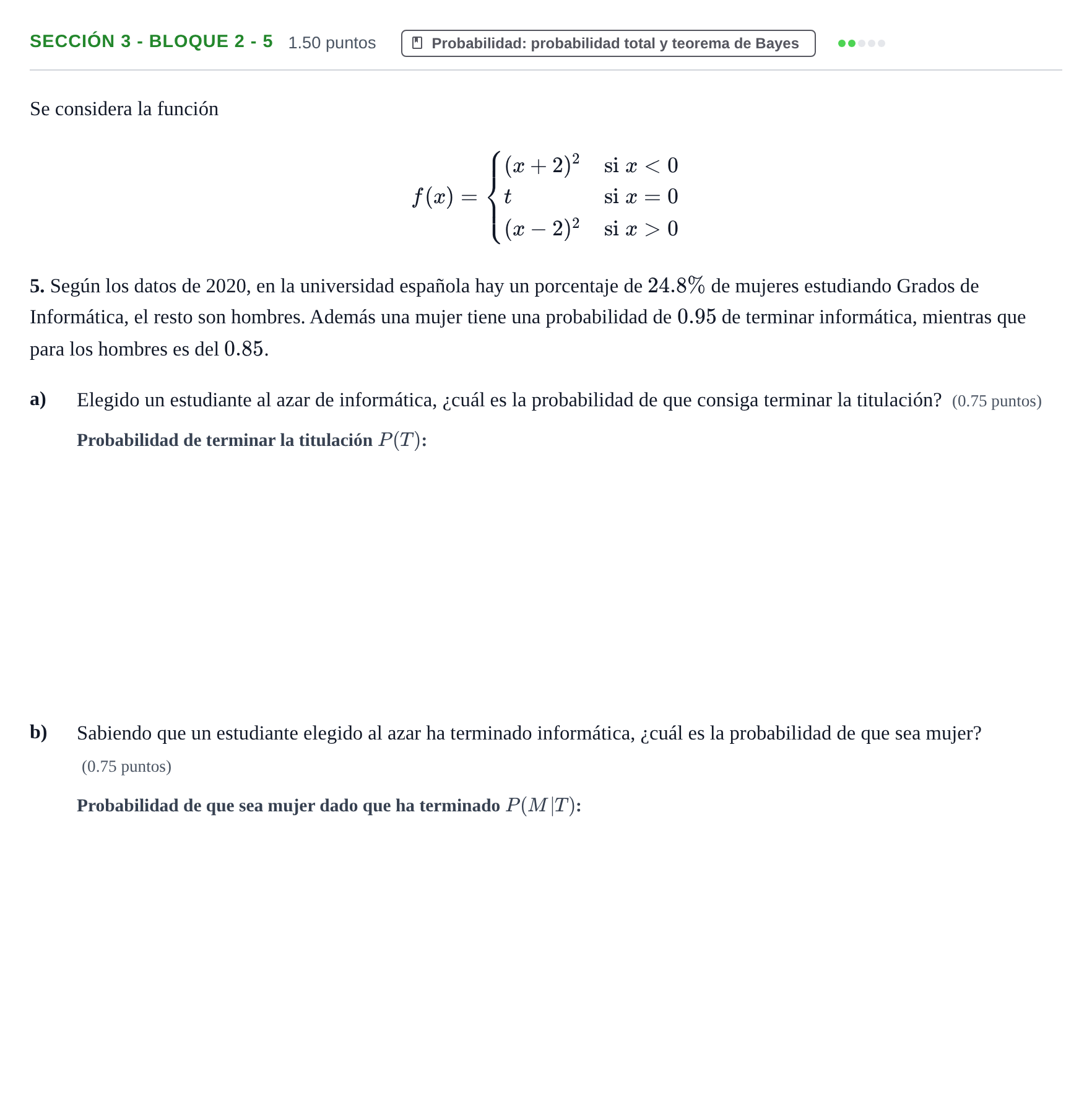 Enunciado: Ejercicio Sección 3 - Bloque 2 - 5 · Matemáticas aplicadas a las Ciencias Sociales II PAU Castilla-La Mancha Extraordinaria 2021