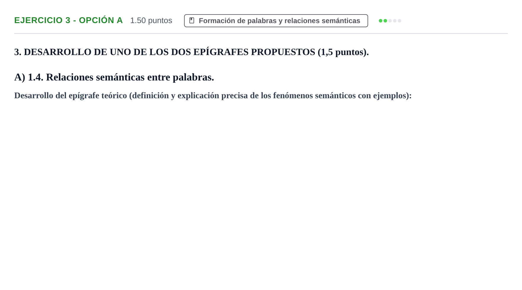 Enunciado: Ejercicio 3 - Opción A · Lengua Castellana y Literatura II PAU Castilla-La Mancha Ordinaria (Humanidades, CC.SS. y Artes) 2021