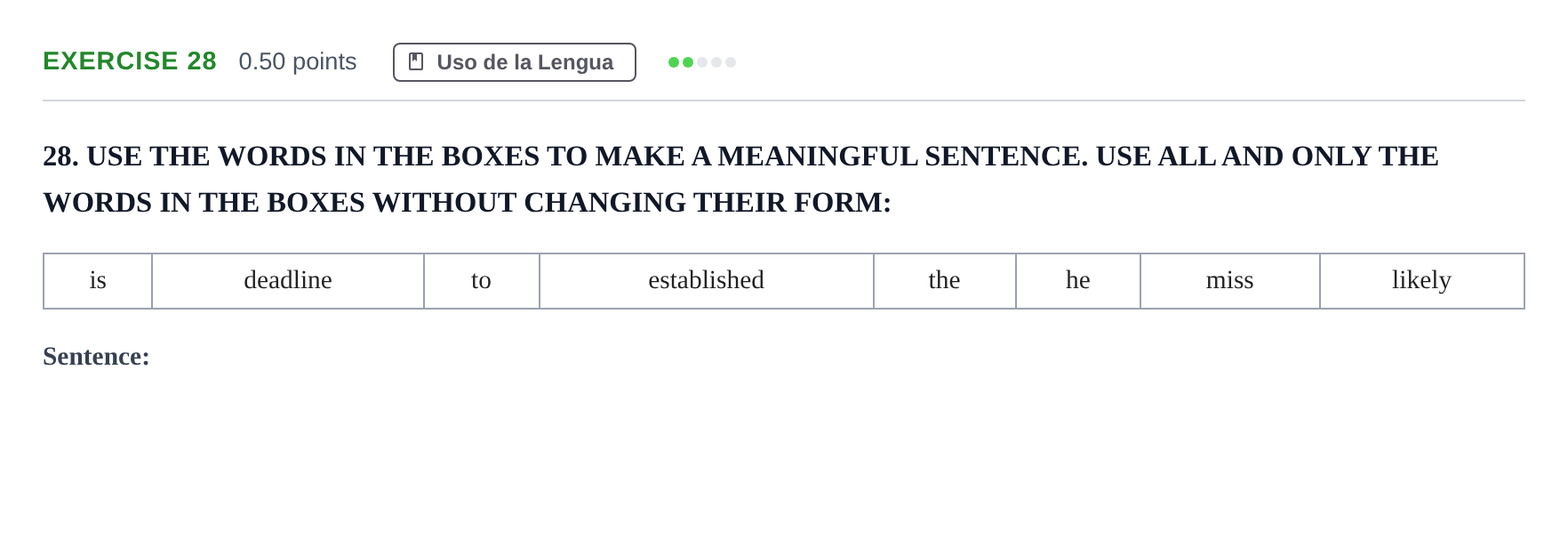 Enunciado: Problema 28 · Inglés PAU Andalucía Extraordinaria Titular (Acceso) 2024