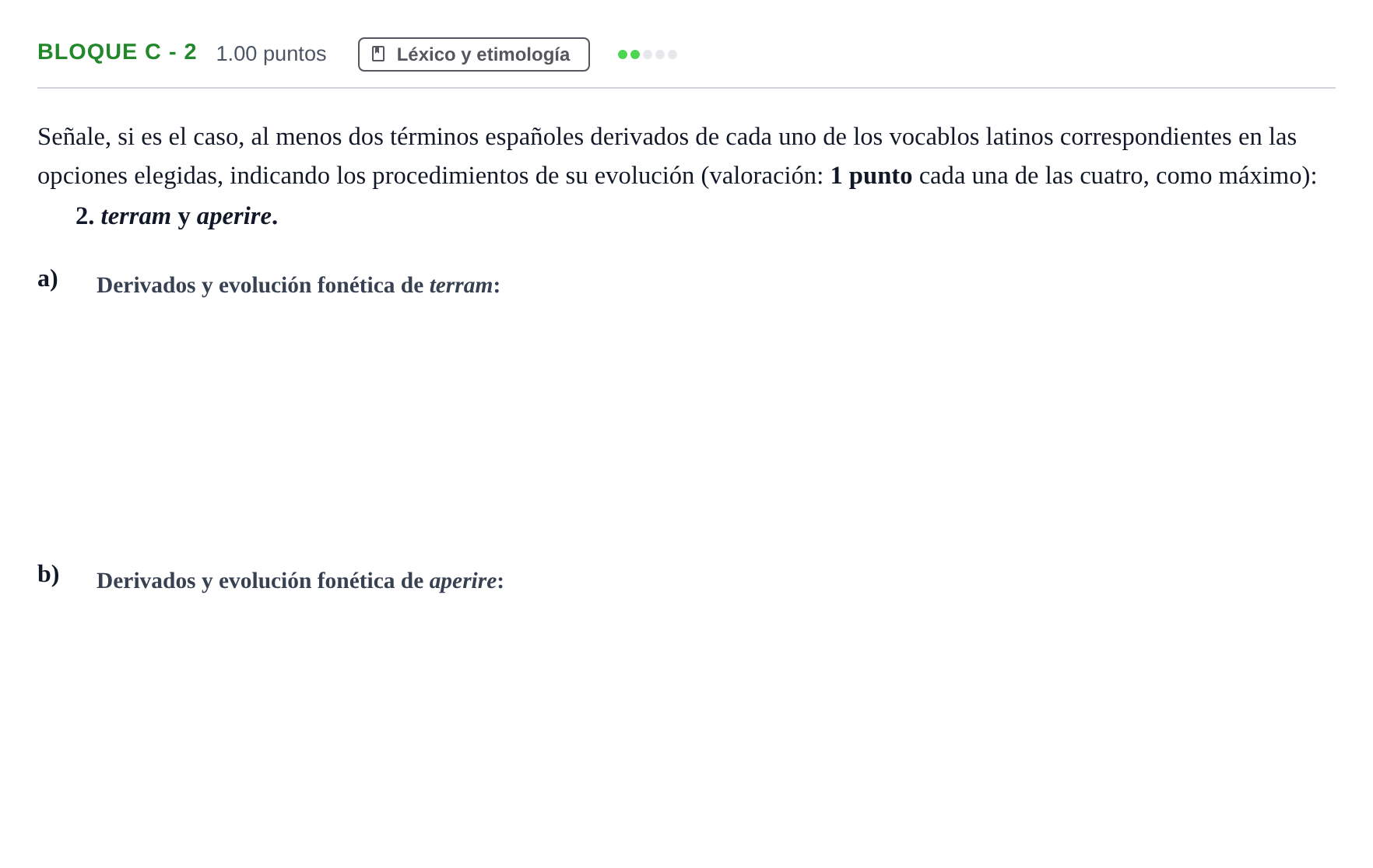 Enunciado: Bloque C - 2 · Latín II PAU Andalucía Extraordinaria Reserva 2024