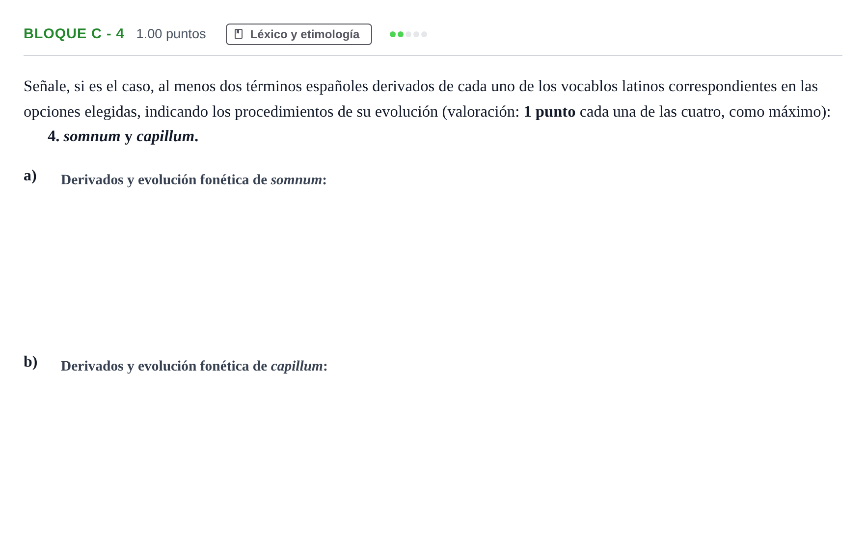Enunciado: Bloque C - 4 · Latín II PAU Andalucía Extraordinaria Reserva 2024