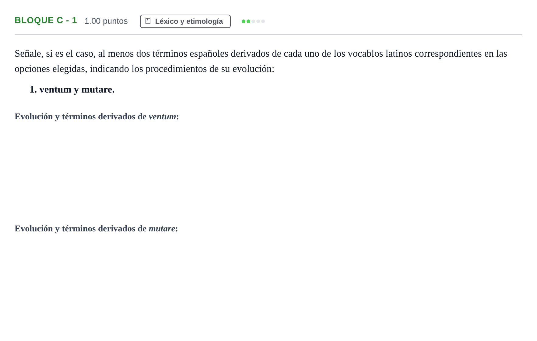 Enunciado: Bloque C - 1 · Latín II PAU Andalucía Extraordinaria Suplente 2024