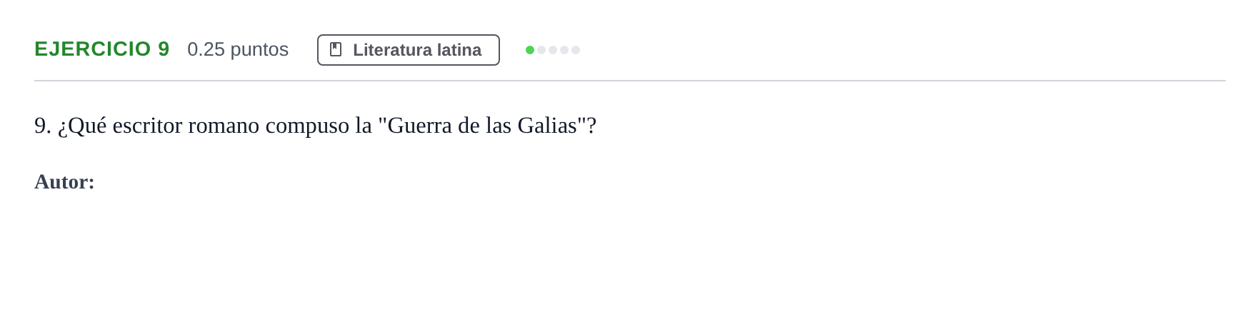 Enunciado: Problema 9 · Latín II PAU Andalucía Ordinaria Titular 2024