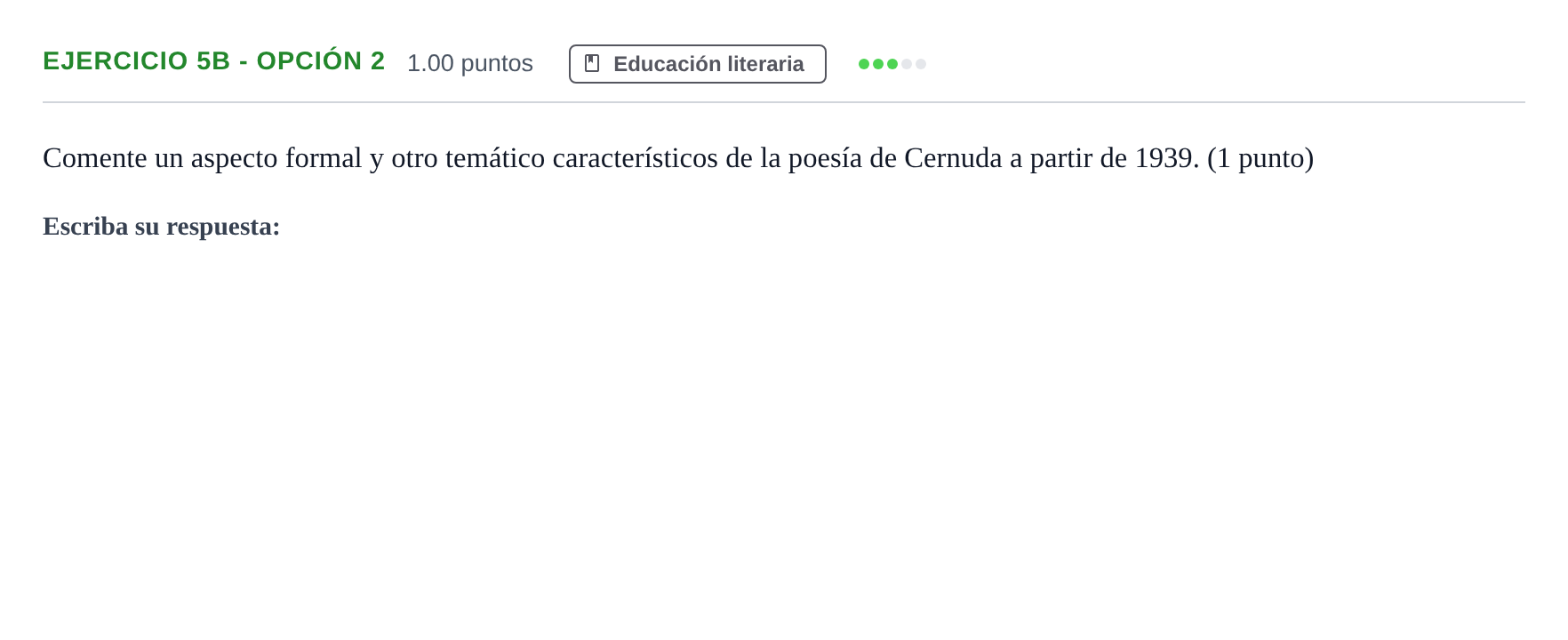 Enunciado: Ejercicio 5b - Opción 2 · Lengua Castellana y Literatura II PAU Andalucía Extraordinaria Titular 2024