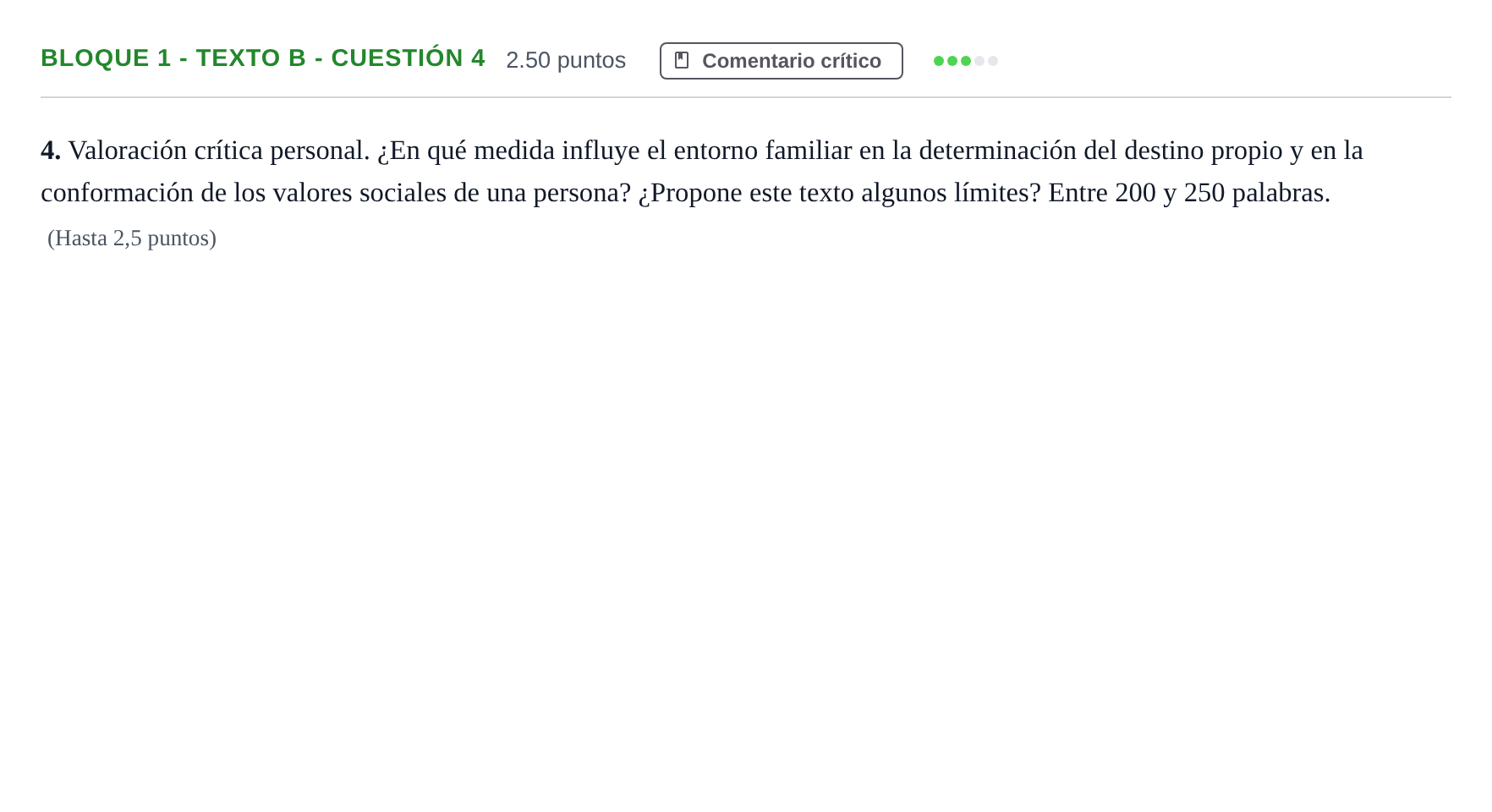 Enunciado: Bloque 1 - Texto B - Cuestión 4 · Literatura Dramática PAU Andalucía Ordinaria Reserva 2024